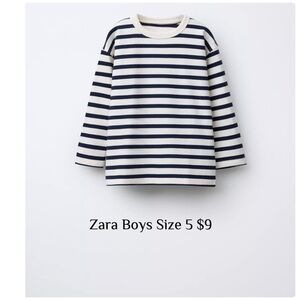 Zara Blue and White Long Sleeve Tee